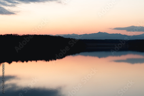 多摩湖　夕焼け © Hiroyoshi Kushino