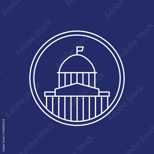 capitol building line round icon © nexusby