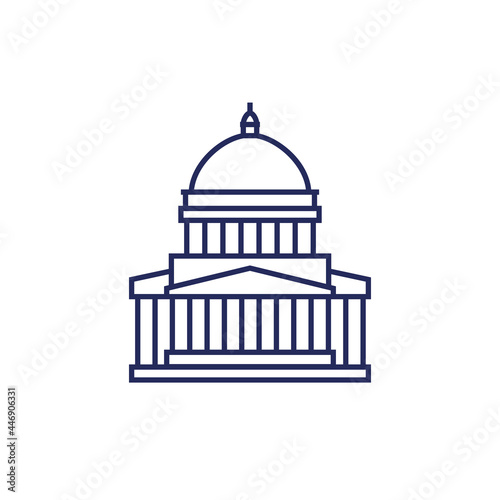 capitol building line icon, vector