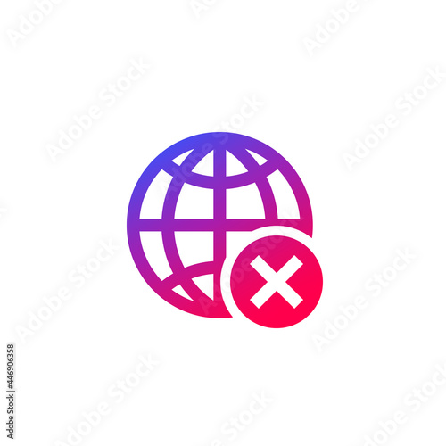 disconnect or offline, no internet access icon