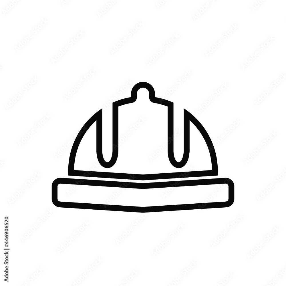 Construction safety helmet line icon Construction safety helmet line icon