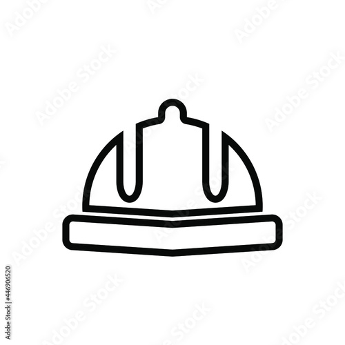 Construction safety helmet line icon