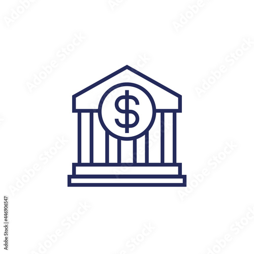 bank building line icon, vector
