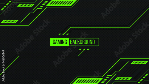 futuristic green gaming background with geometrical shapes offline
