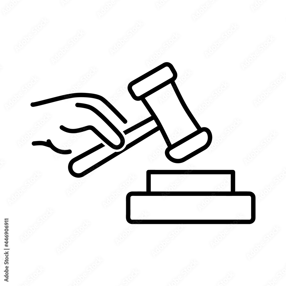 Judge icon. Law pictogram for web. Line stroke. Isolated on white background. Outline vector eps10 Judge icon. Law pictogram for web. Line stroke. Isolated on white background. Outline vector eps10