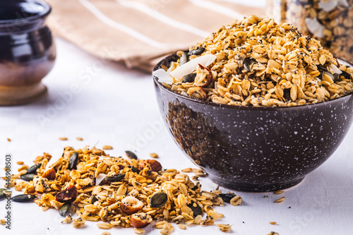 Breakfast with granola and fresh fruit