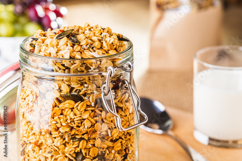 Breakfast with granola and fresh fruit