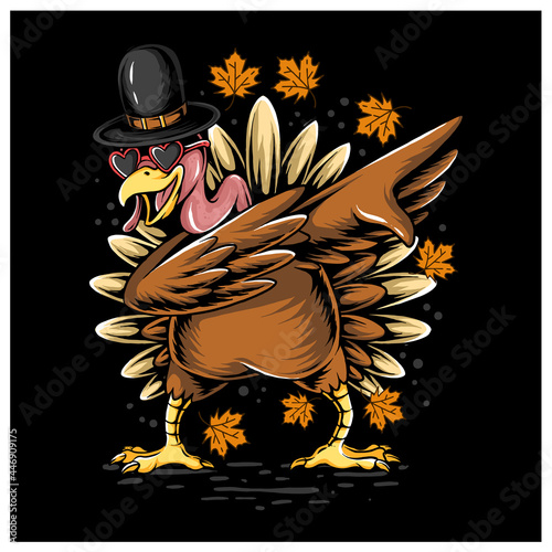 Thanksgiving day turkey dancing dabbing style