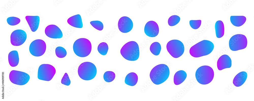 Abstract liquid gradient shapes. Set of modern graphic elements. Template of fluid organic forms. The transition of colors for social network. Vector illustration Abstract liquid gradient shapes. Set of modern graphic elements. Template of fluid organic forms. The transition of colors for social network. Vector illustration