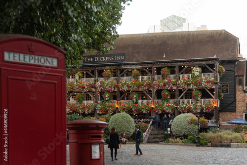 London 09,27,2019. St Katharine's & Wapping at sunsent. Popular housing and leisure complex with yachting marina in the St Katharine Docks, North Bank of the river Thames, London Borough of Tower Ham. photo