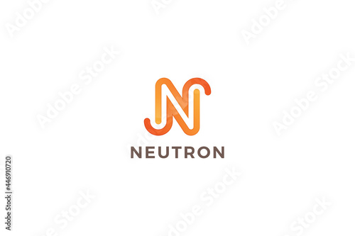 Letter N 3d orange color new creative modern business logo