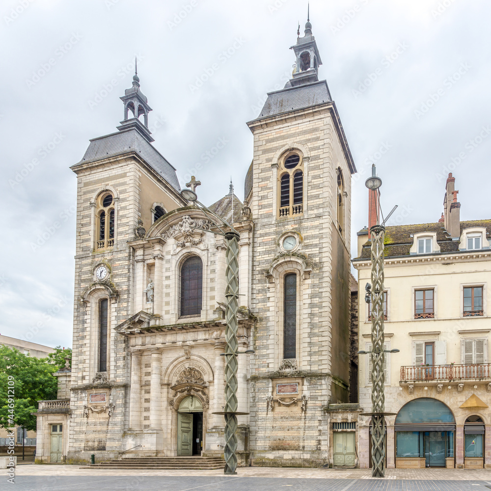View at the Church of Saint Pierre in the streets of Chalon sur Saone - France