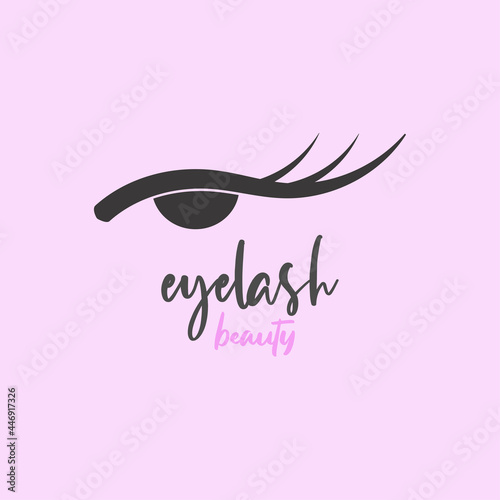 Eyelash beauty extension logo inspiration concept. Makeup Beauty Eye Lashes Logo. Vector illustration in a modern style