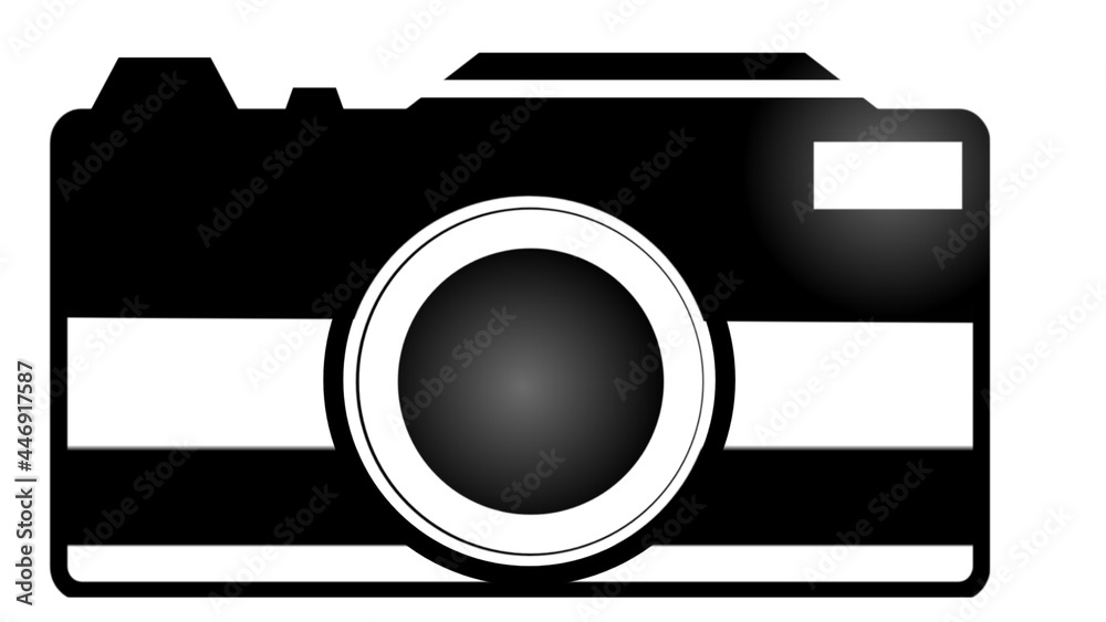 Camera icon black and white vector photography illustration design Camera icon black and white vector photography illustration design