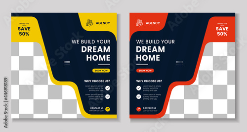 Construction social media banner template or construction facebook banner deesign.