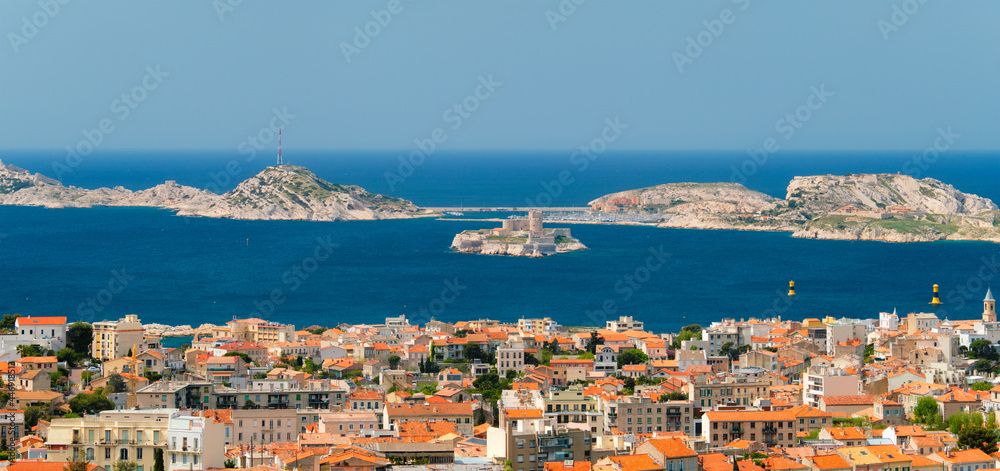 View of Marseille town. Marseille, France