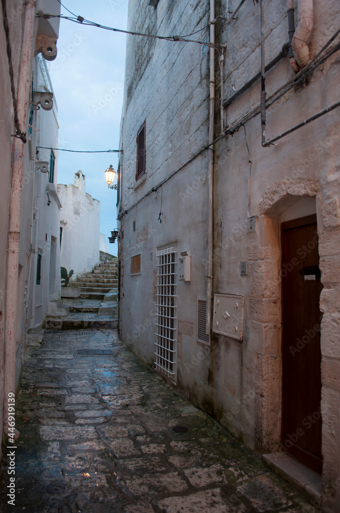 Alley in the Evening. Ostuni, Italy