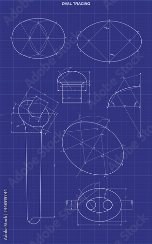 oval tracing on technic background