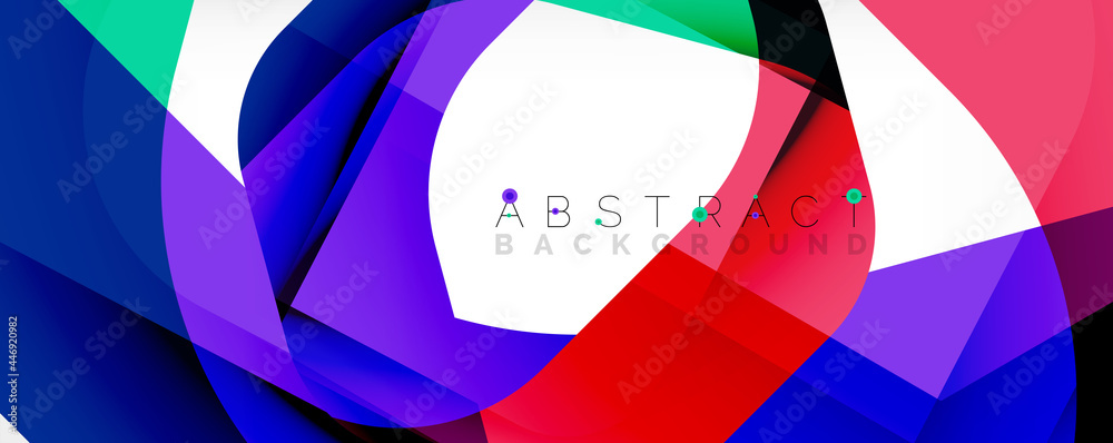 Minimal abstract background - color overlapping shapes on white with shadow lines. Vector Illustration For Wallpaper, Banner, Background, Landing Page