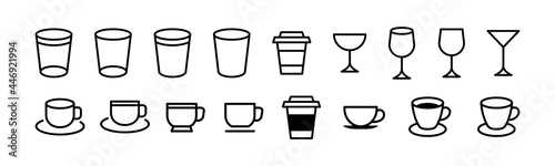 Vector graphic of drinking utensils icon collection