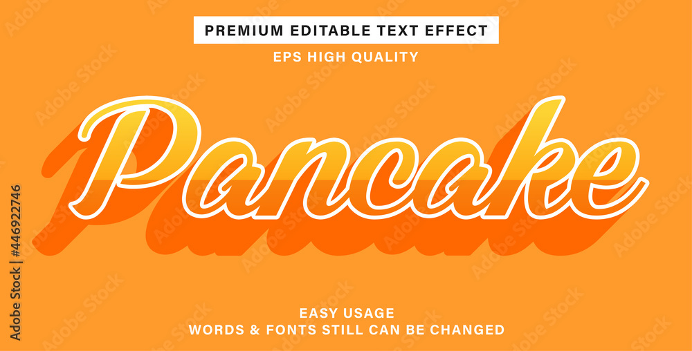 Editable text effect pancake