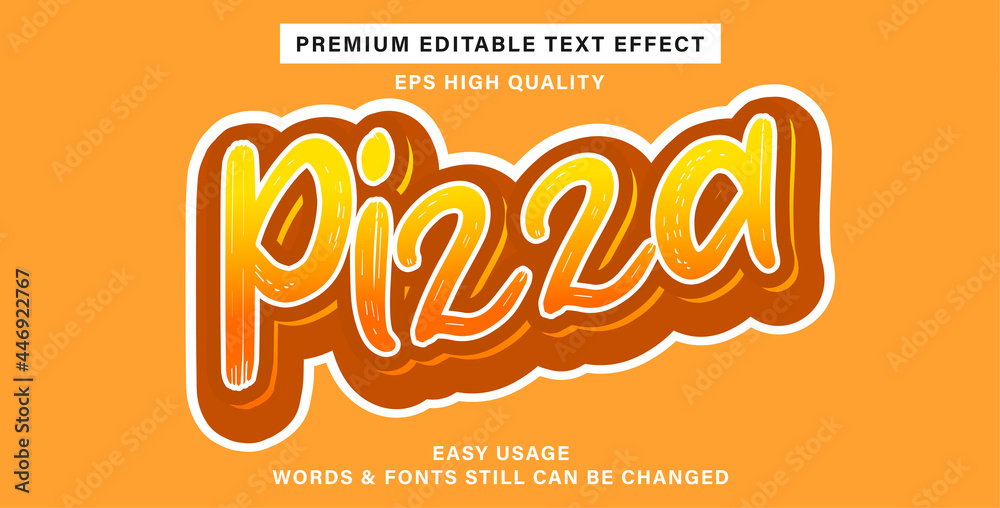 Editable text effect pizza
