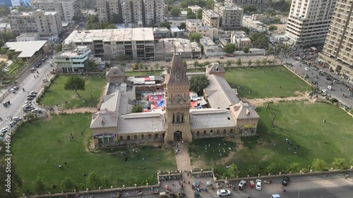 Empress Market Drone Shots Saddar Karachi, Sindh, Pakistan, near India and Bangladesh in Asia.