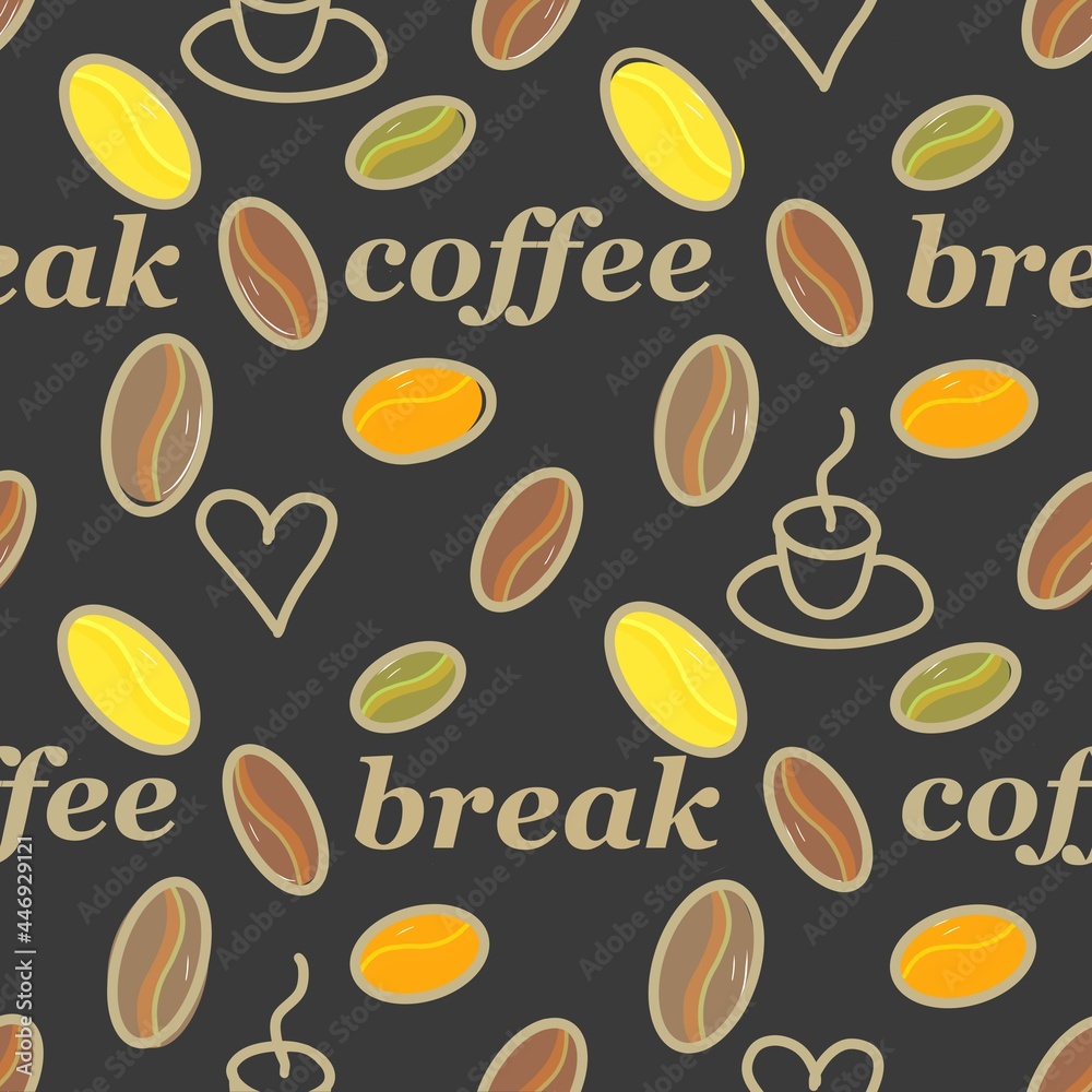coffee beans seamless pattern coffee beans seamless pattern