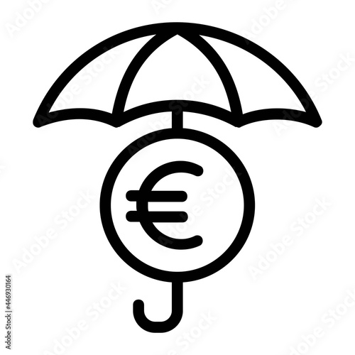 Euro Financial Protection Umbrella Icon