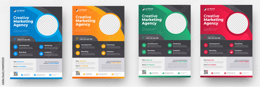 Corporate business flyer template design set with blue, yellow, pink and green color. digital marketing agency flyer, business marketing flyer set, grow your business digital marketing new flyer. Corporate business flyer template design set with blue, yellow, pink and green color. digital marketing agency flyer, business marketing flyer set, grow your business digital marketing new flyer.