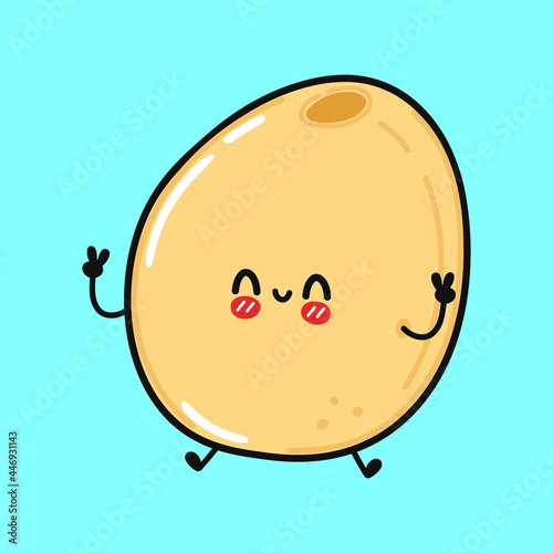 Cute funny millet character. Vector hand drawn cartoon kawaii character illustration icon. Isolated on blue background. Millet character concept