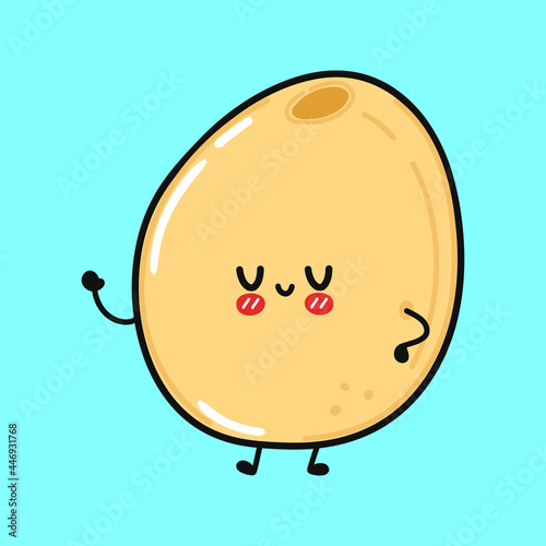 Cute funny millet character. Vector hand drawn cartoon kawaii character illustration icon. Isolated on blue background. Millet character concept