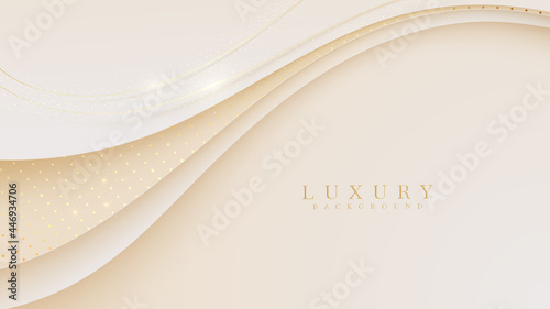 Luxury golden curve line background. Modern cover design. invitation card template concept. Vector illustration.