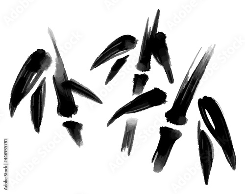 水墨画風の竹・和風の白黒挿絵素材