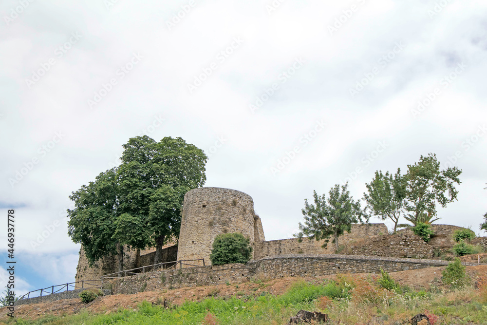 Ancient castle of Constantina on top of a hill, Seville, Andalusia, Spain