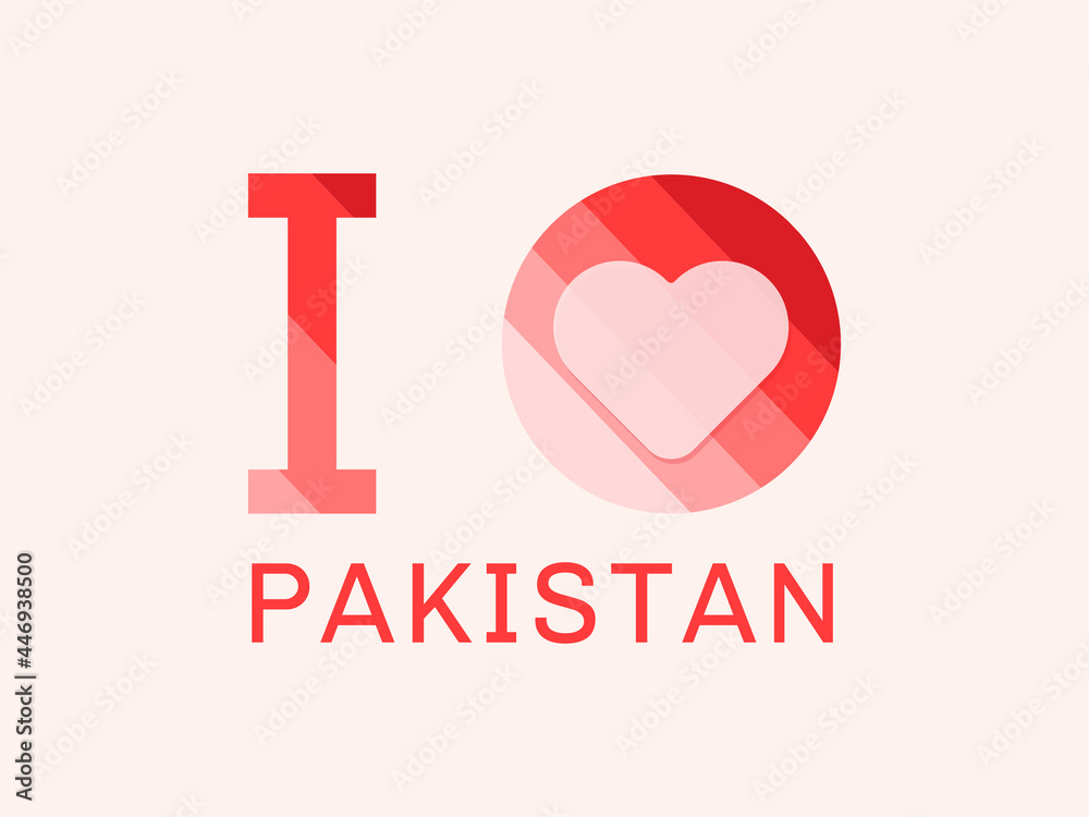 I Love Pakistan with heart shape Vector I Love Pakistan with heart shape Vector