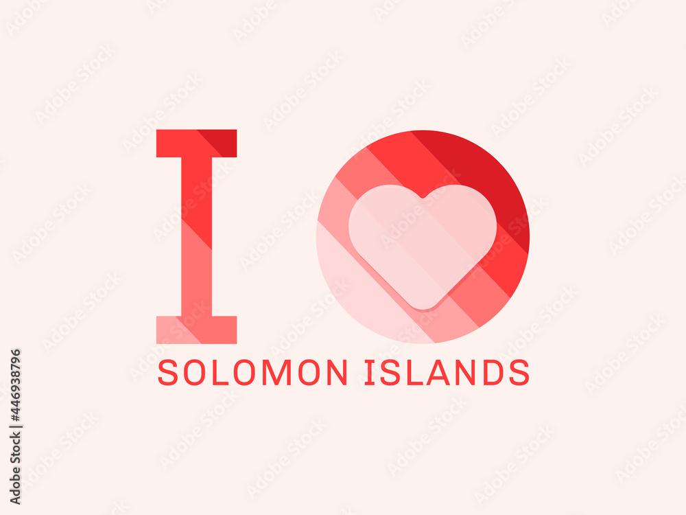 I Love Solomon Islands with heart shape Vector I Love Solomon Islands with heart shape Vector
