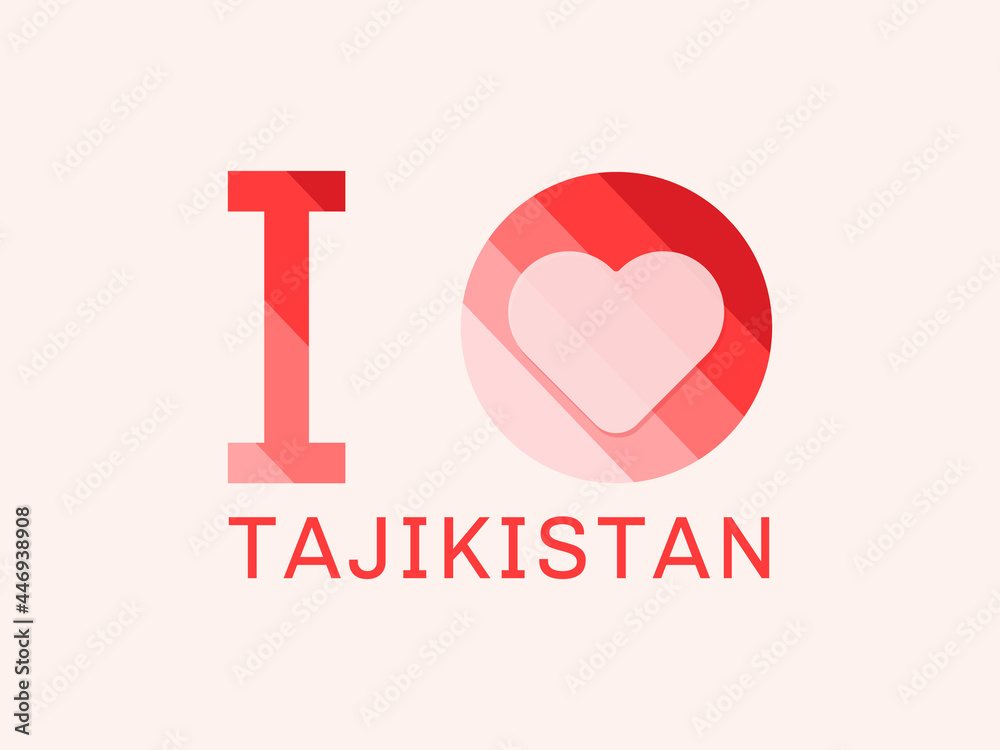 I Love Tajikistan with heart shape Vector I Love Tajikistan with heart shape Vector