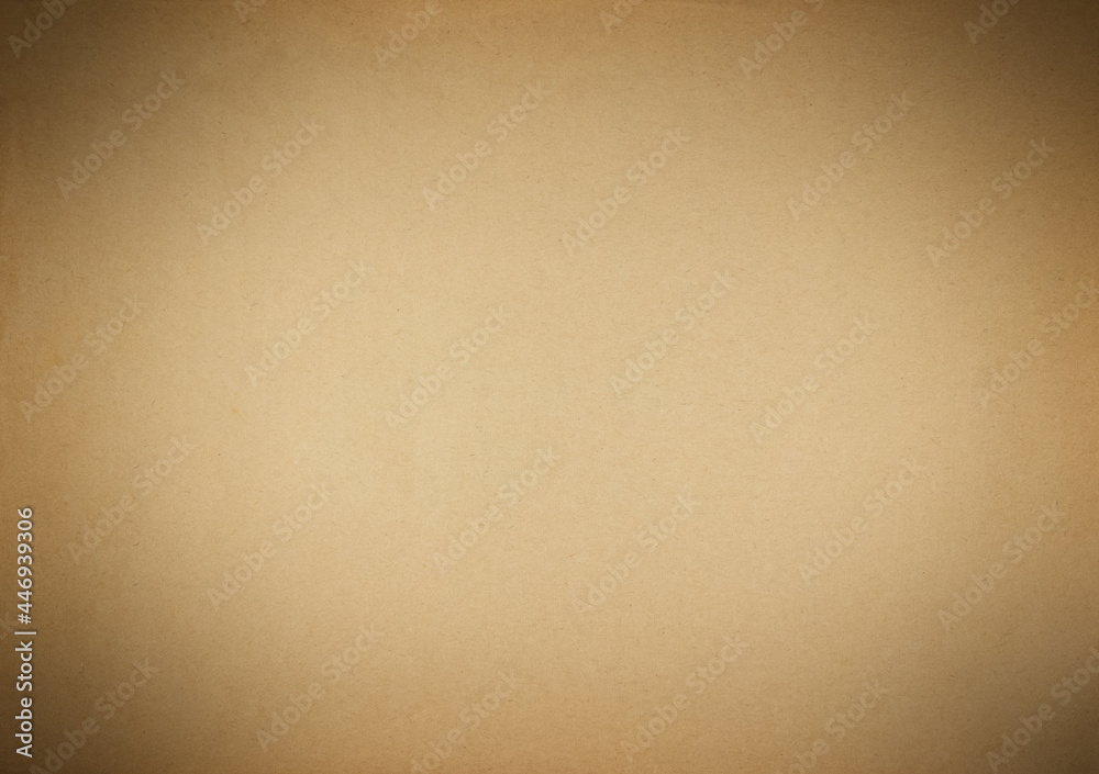 Fototapeta premium Old brown paper background with dark vignette