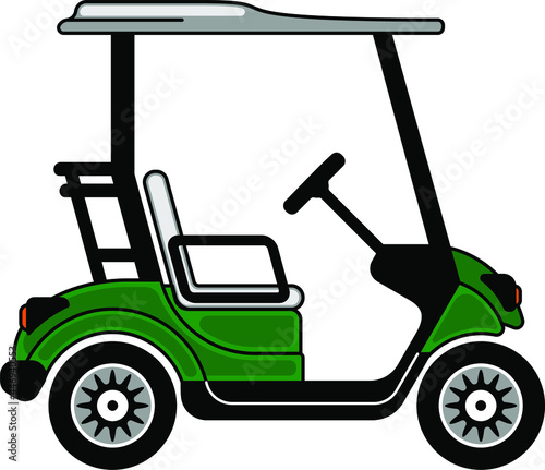 Nice golf cart icon Vector design isolated on white background Golf trolley emblem