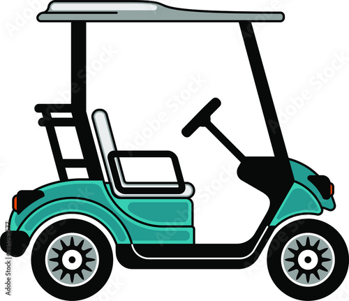 Nice golf cart icon Vector design isolated on white background Golf trolley emblem