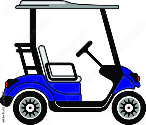 Nice golf cart icon Vector design isolated on white background Golf trolley emblem