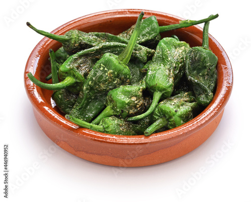 fried padron peppers, spanish food photo