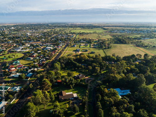 Looking over the country town of Narromine in rural NSW photo