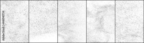 Set of distressed black texture. Dark grainy texture on white background. Dust overlay textured. Grain noise particles. Rusted white effect. Halftone vector illustration, Eps 10. photo