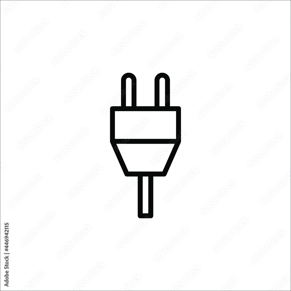 Plug-in, electrical vector icon Plug electric cable wire icon isolated on white background. sign symbol vector illustration Plug-in, electrical vector icon Plug electric cable wire icon isolated on white background. sign symbol vector illustration