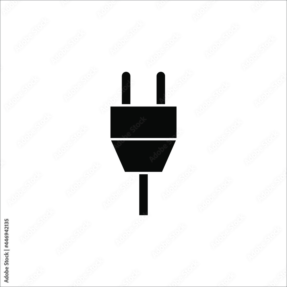 Plug-in, electrical vector icon Plug electric cable wire icon isolated on white background. sign symbol vector illustration Plug-in, electrical vector icon Plug electric cable wire icon isolated on white background. sign symbol vector illustration