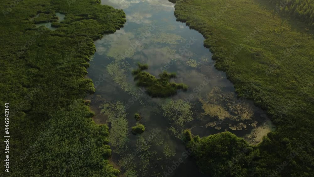 Take off over the river and swamp Take off over the river and swamp