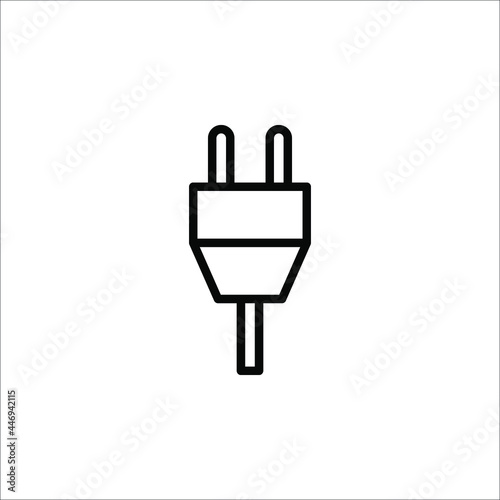 Plug-in, electrical vector icon Plug electric cable wire icon isolated on white background. sign symbol vector illustration