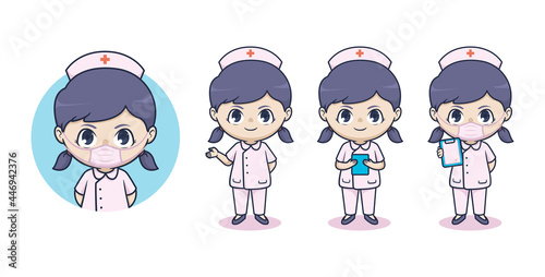 Chibi cute nurse character design
